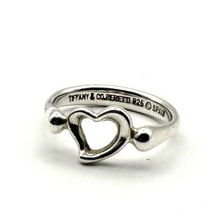 Tiffany & Co Elsa Peretti Silver Open Heart Ring Size 6.5
